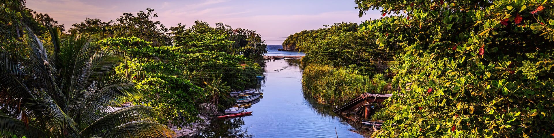 Rafting on the White River in St Ann, Jamaica.