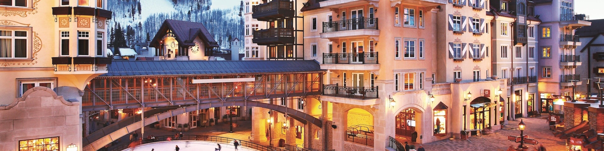 Vail showing a square or plaza, a luxury hotel or resort and ice skating