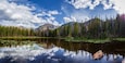 Nymph Lake with Lily Pads Sunset View, Rocky Mountain National Park, Colorado