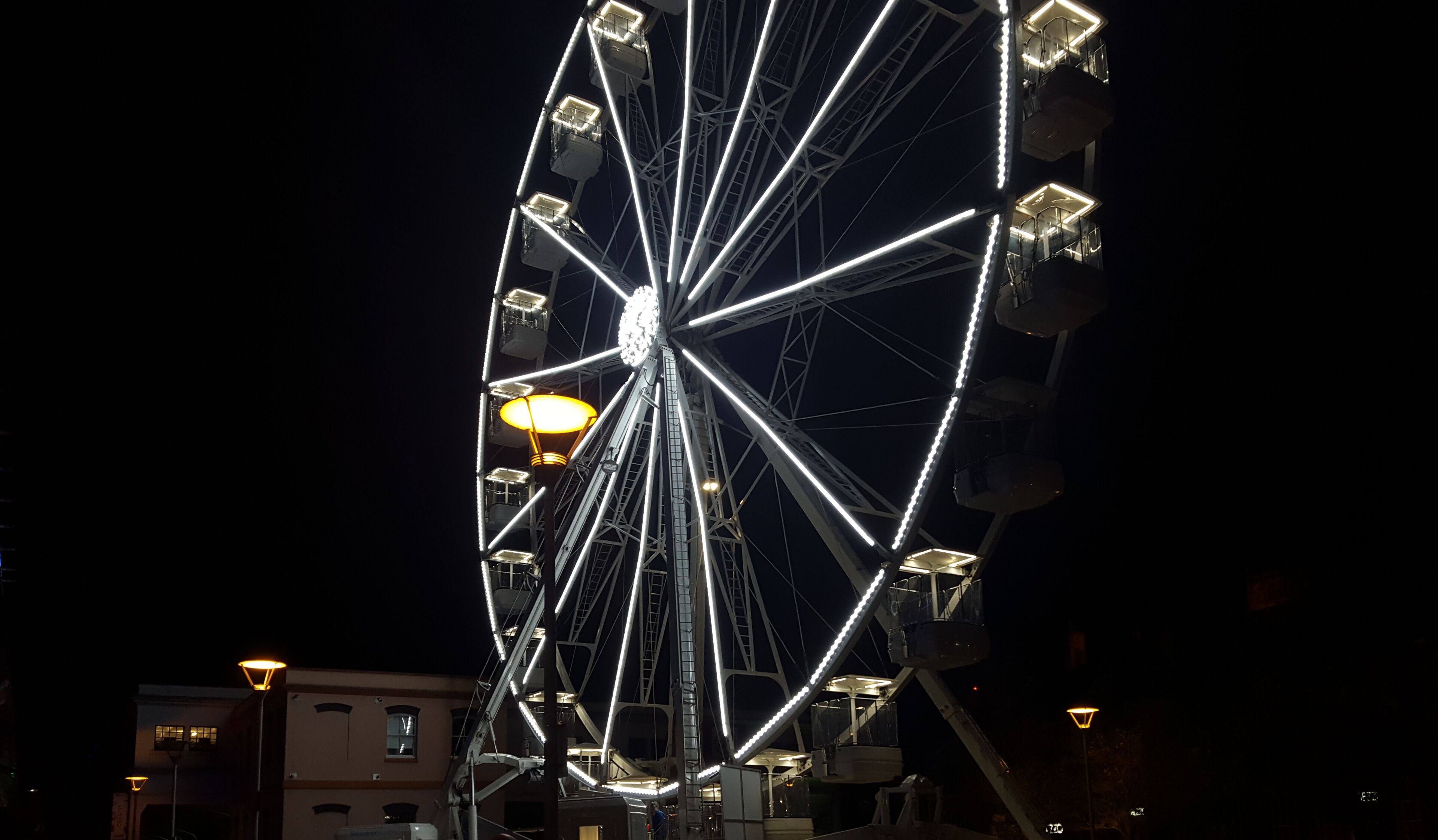 Ferries wheel at night in Bristol