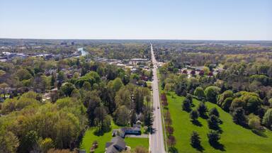 Brockport Village in New York State aerial footage