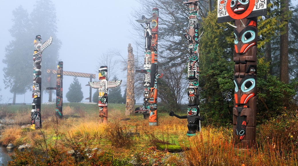 West Coast First Nations totem poles at Totem Park, Brockton Point, Stanley Park, Vancouver, British Columbia