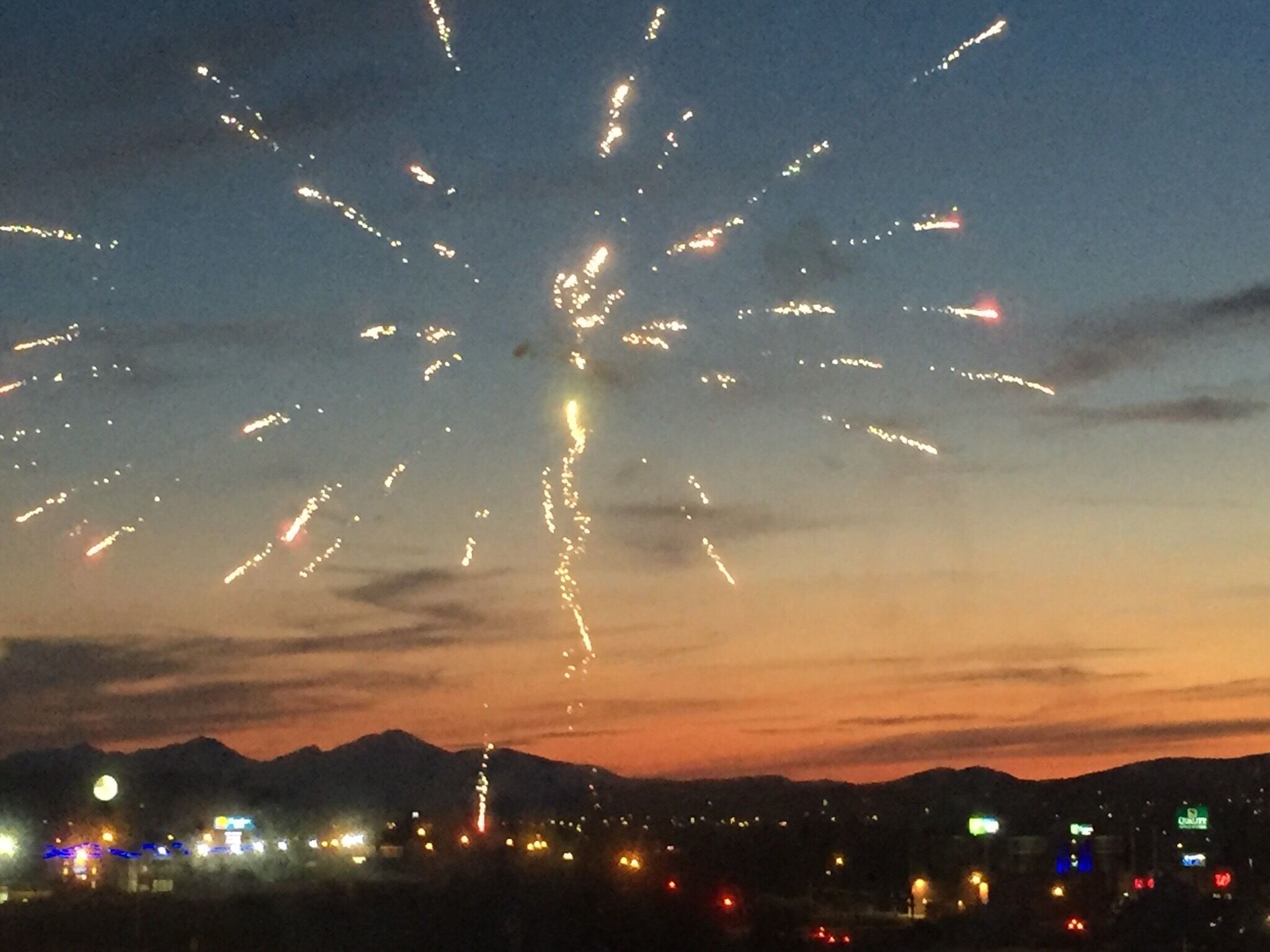 Fireworks over the otherwise quiet city of Butte, MT!