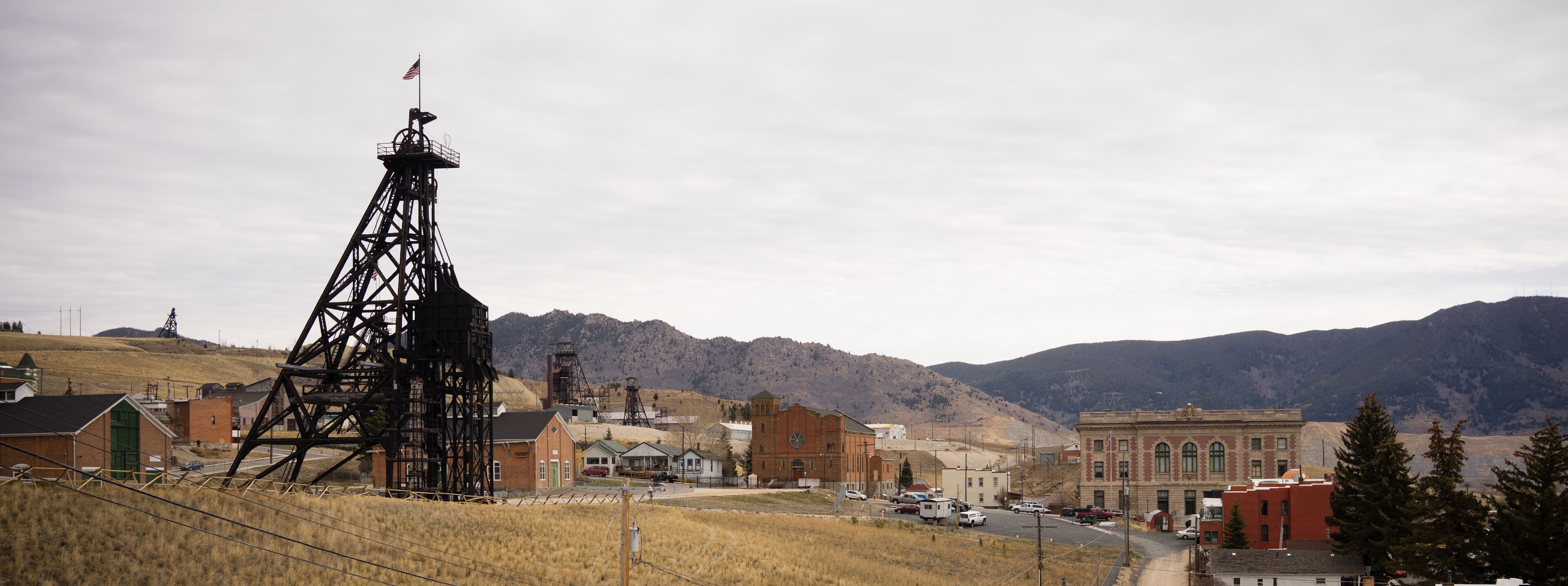 Butte Montana Downtown City Skyline Mine Shaft Courthouse