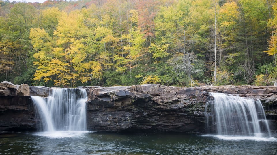 The High Falls on Shavers Fork of the Cheat River near Elkins, West Virginia