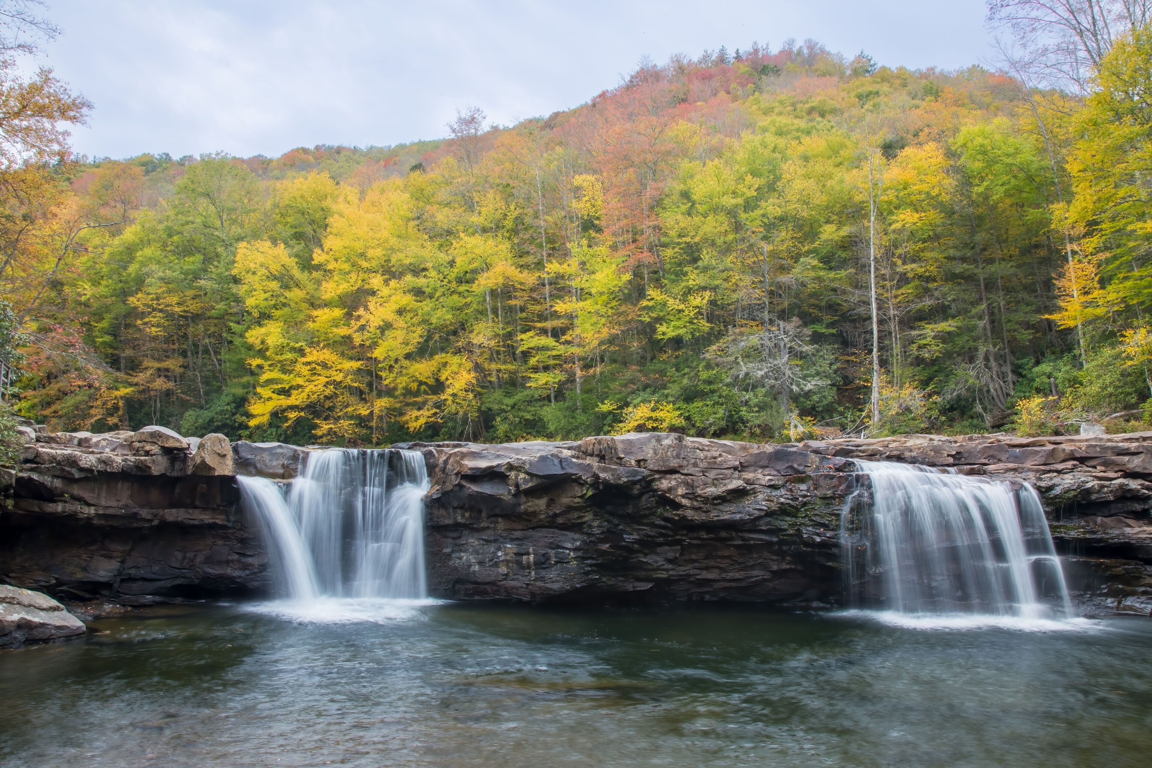 Long exposure of the High Falls on Shavers Fork of the Cheat River near Elkins, West Virginia, USA