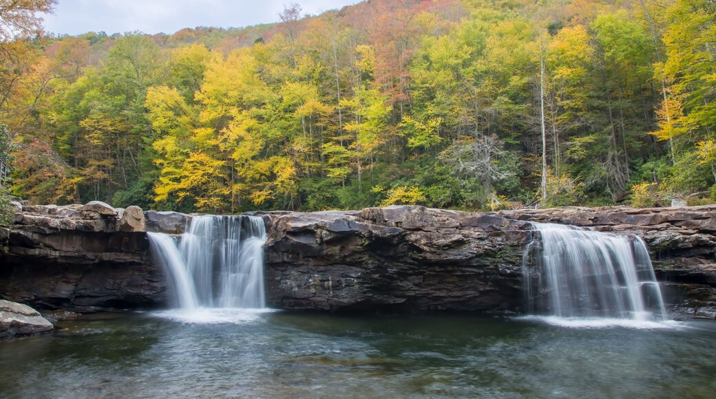 Long exposure of the High Falls on Shavers Fork of the Cheat River near Elkins, West Virginia, USA