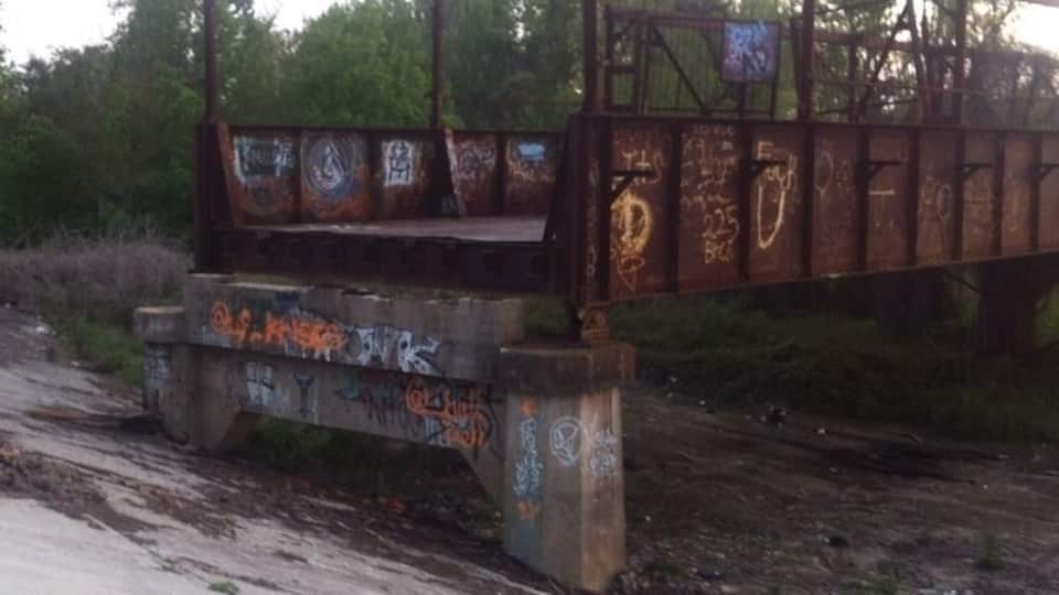Old pier right off the levee. I think they're tearing it down soon.