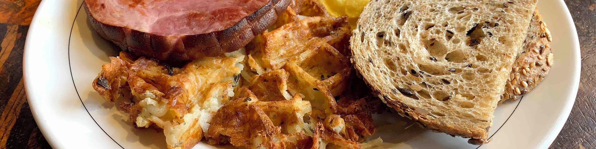 Excellent Hungry Badger Ham breakfast platter.