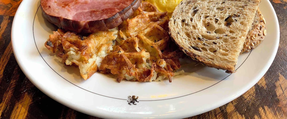 Excellent Hungry Badger Ham breakfast platter.