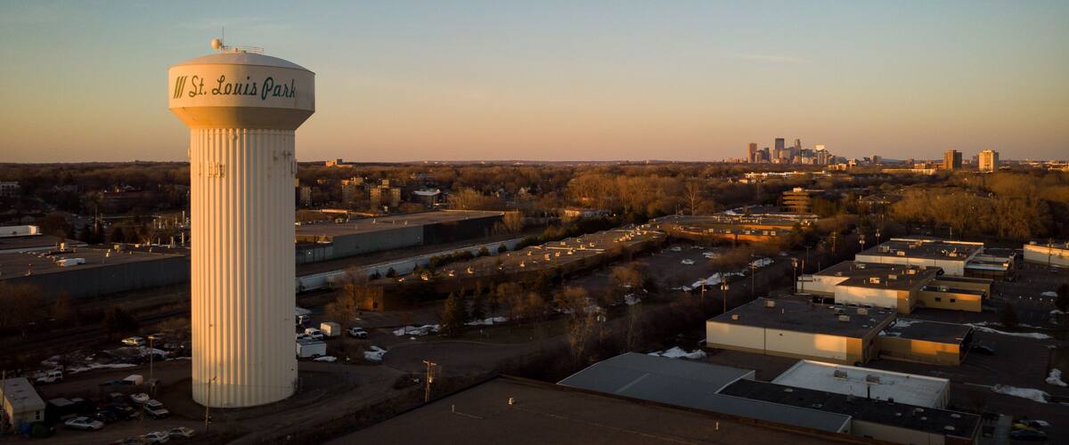Water tower of the city of St.Louis Park in Minneapolis, Minnesota USA