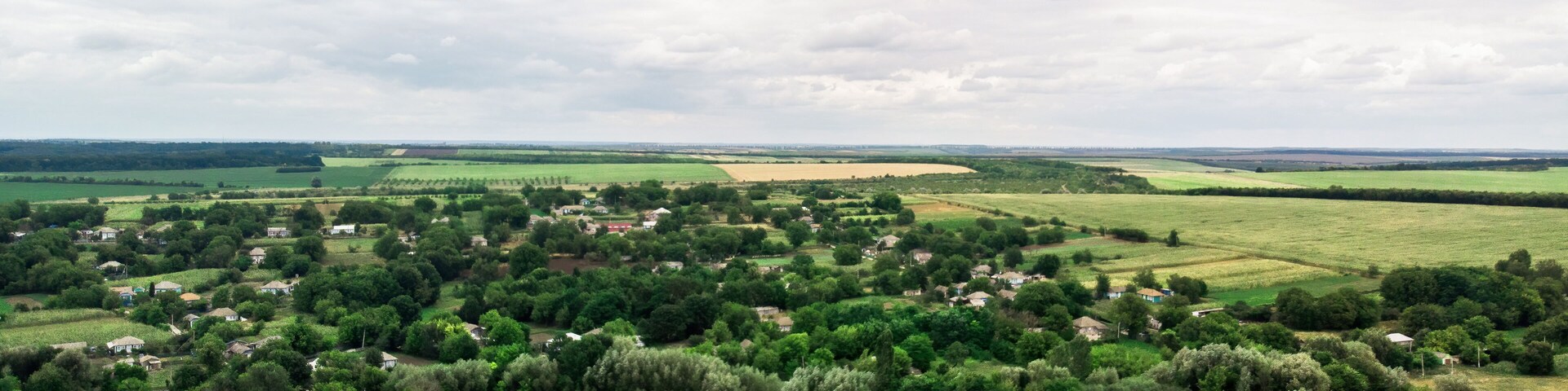 View of Donduseni from the drone in Moldova
