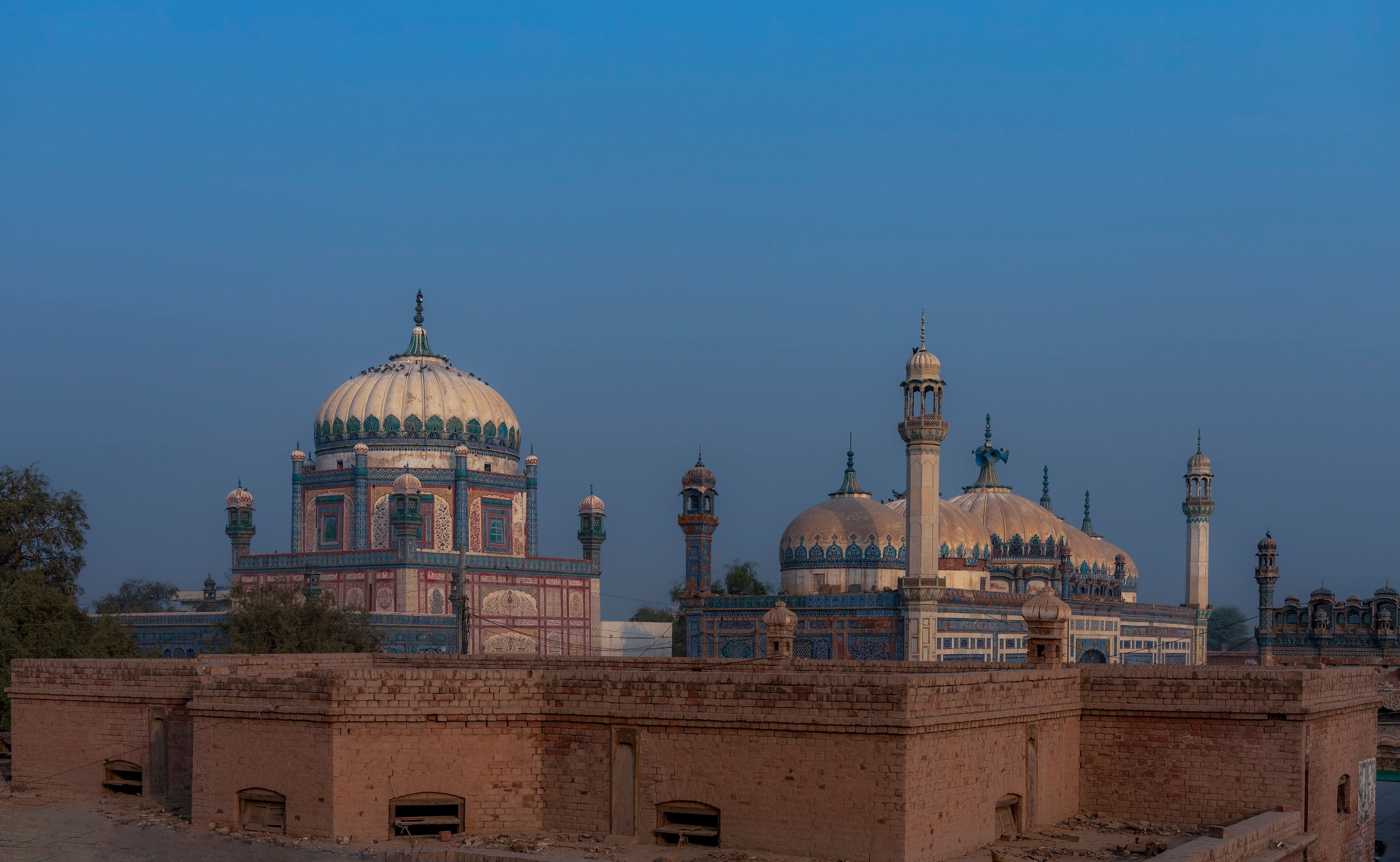 A mosque with domes and minarets.