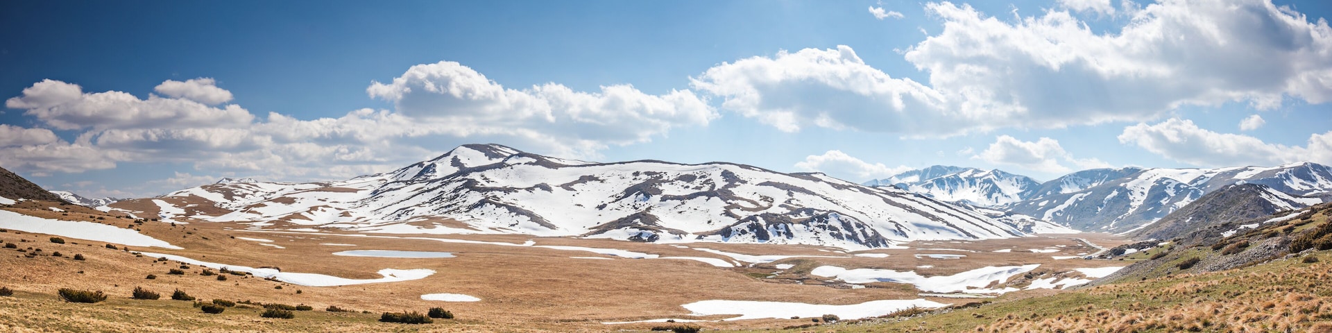Snow-capped mountain scene