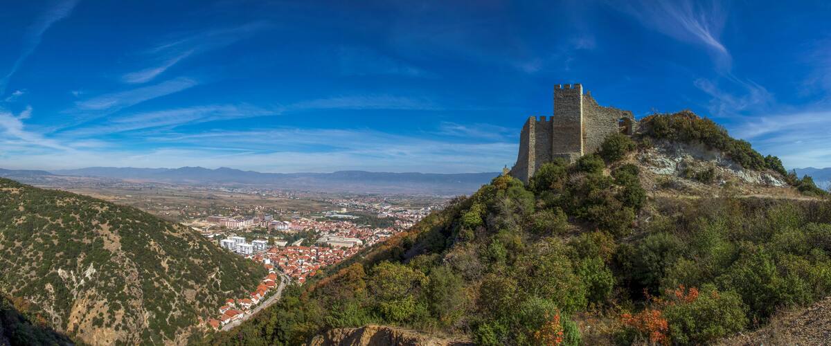 Strumica, Macedonia - panorama with the fortress