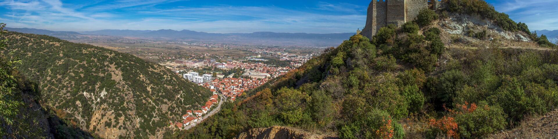 Strumica, Macedonia - panorama with the fortress