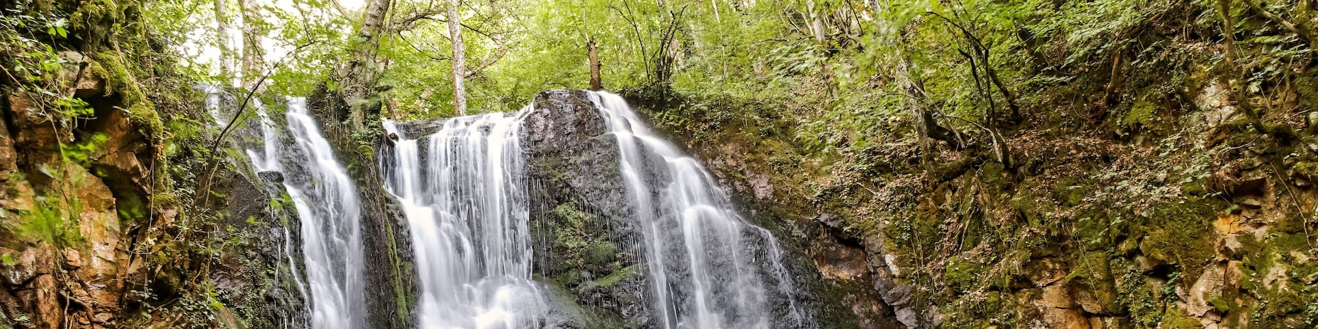 Landscape of Koleshino waterfalls cascade in Belasica Mountain, Novo Selo, Republic of North Macedonia