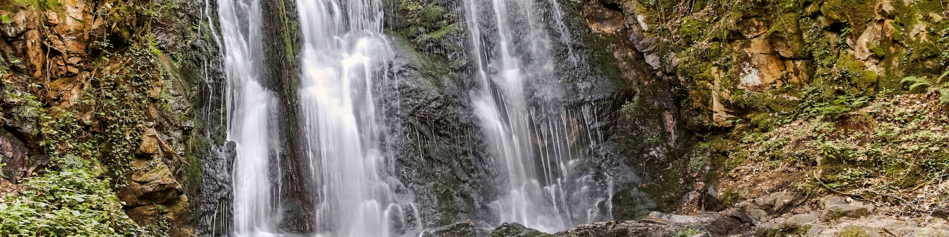 Landscape of Koleshino waterfalls cascade in Belasica Mountain, Novo Selo, Republic of North Macedonia