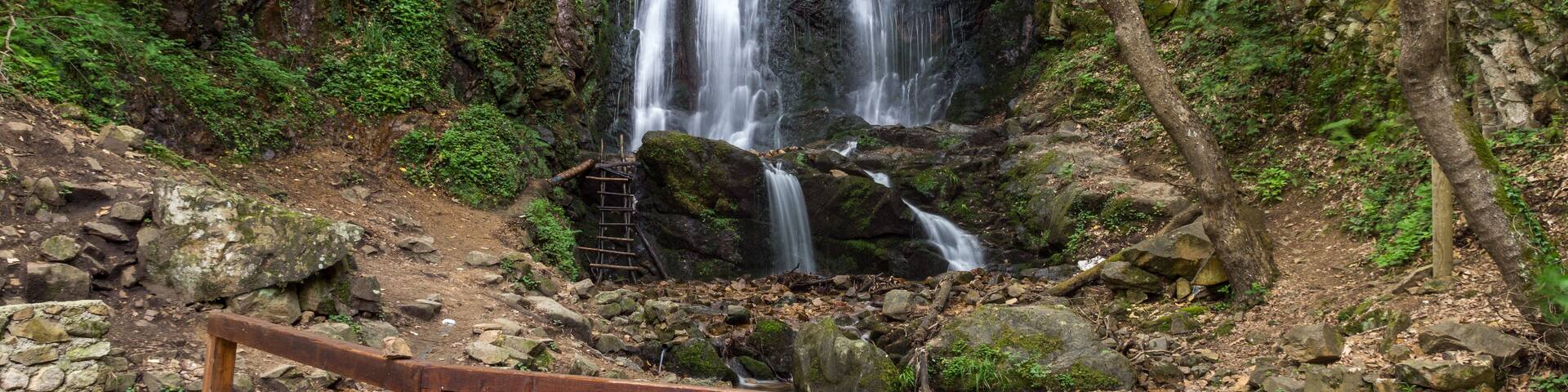Landscape of Koleshino waterfalls cascade in Belasica Mountain, Novo Selo, Republic of Macedonia