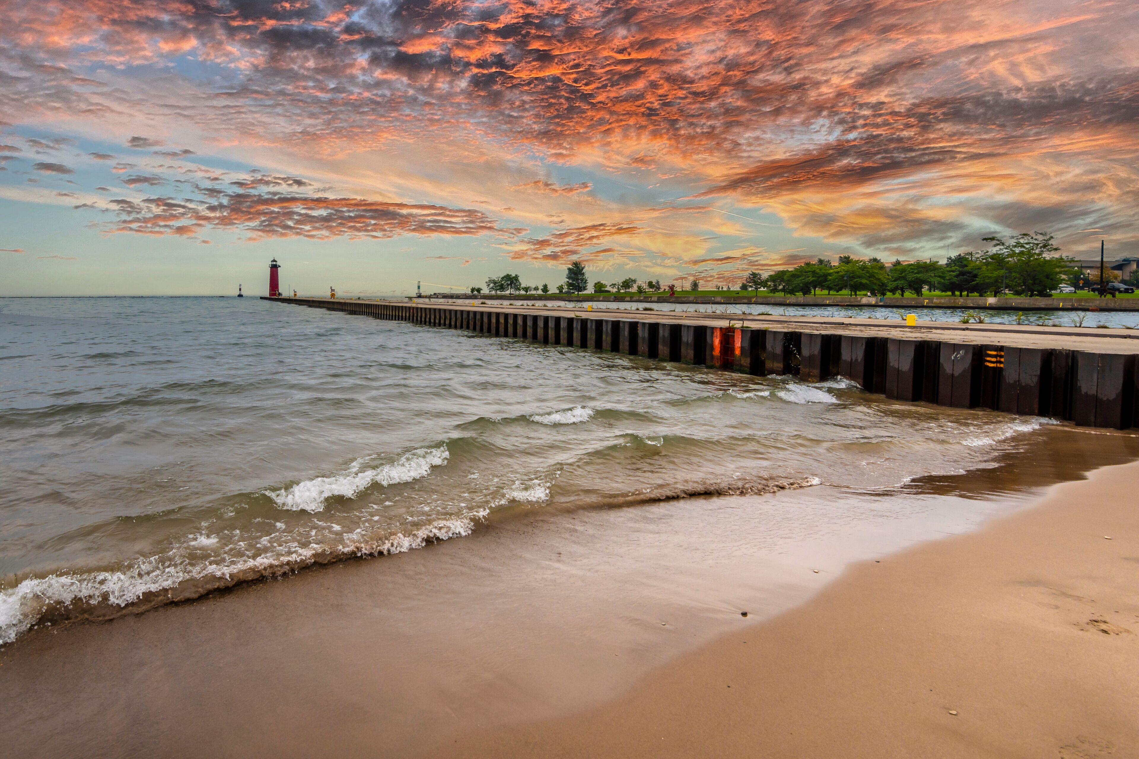 Kenosha Lighthouse View in Kenosha City of Wisconsin
