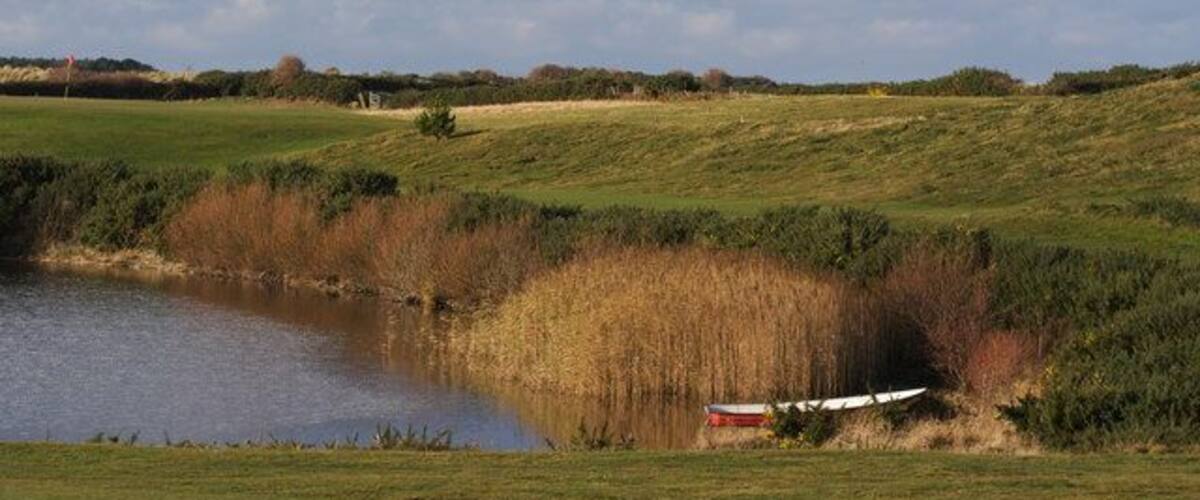 Glen Truan Lake and boat Lake near the second green at Glen Truan Golf Links.