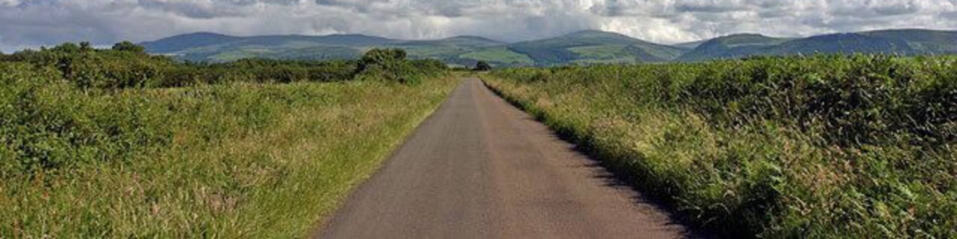 Summer Hill Road Looking south towards the Snaefell range.