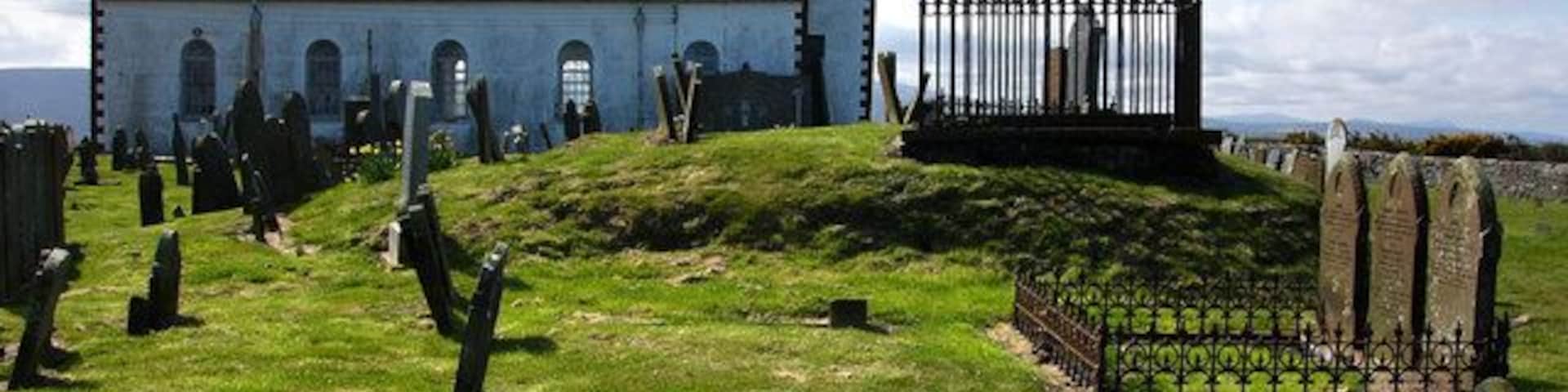 Jurby church Tumulus in the churchyard