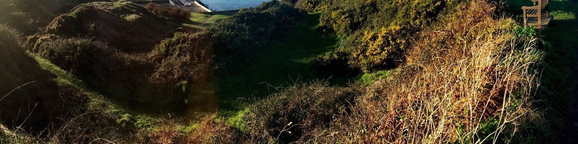 Peel from the headlands north-east of the town, Isle of Man