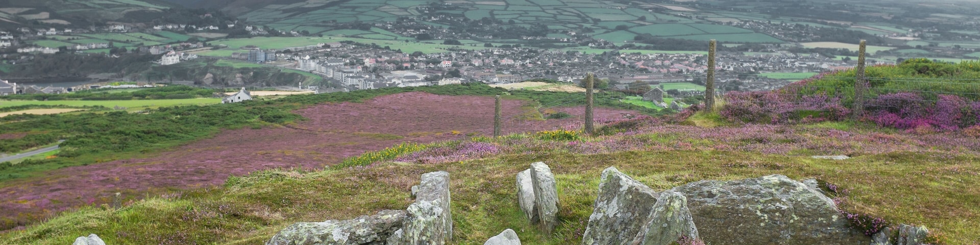 Ancient burial chamber of Mull Circle on Mull Hill, Isle of Man (3500 BC)