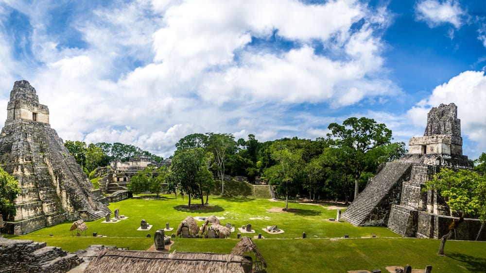 Mayan Temples of Gran Plaza or Plaza Mayor at Tikal National Park - Guatemala