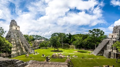 Mayan Temples of Gran Plaza or Plaza Mayor at Tikal National Park - Guatemala