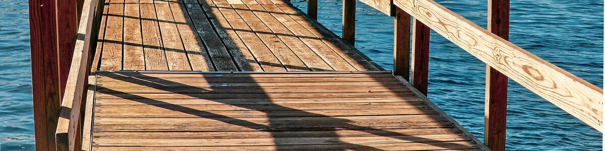 Scenic view from fishing dock on Staring Lake in the Fall