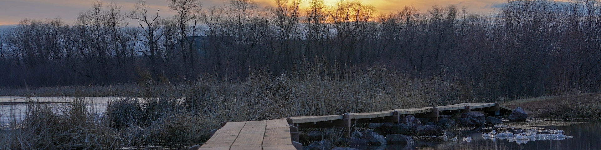 Brilliant sunset over Purgatory Creek in Minnesota