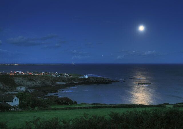 Perwick Bay An autumn moonlight view.