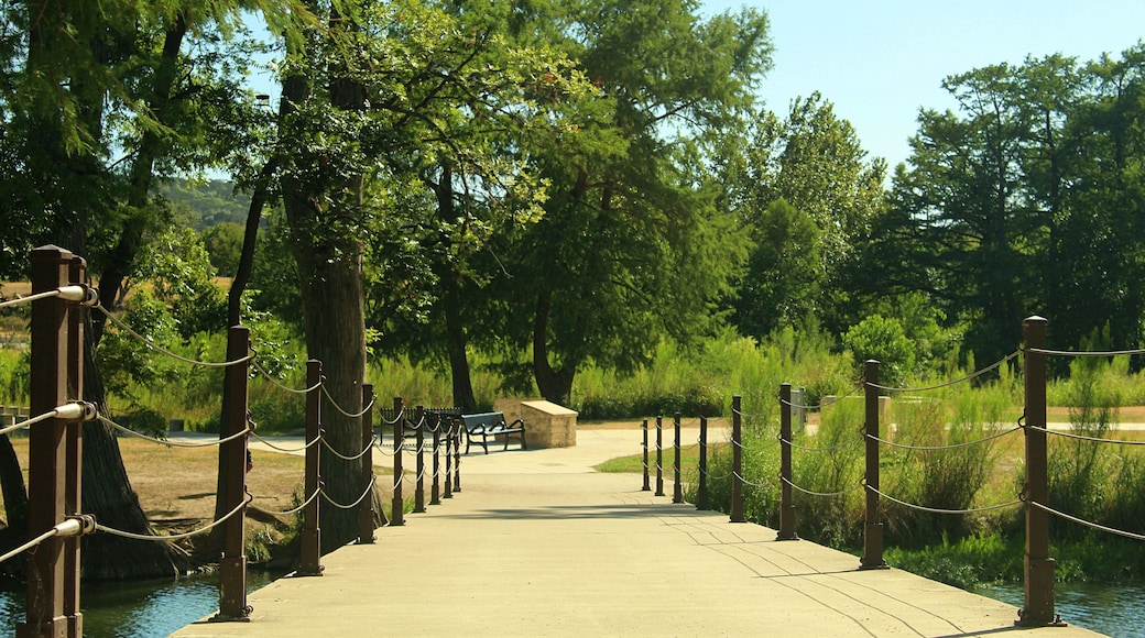 Scenic nature landscape photograph of the Guadalupe River in Kerrville, Texas.