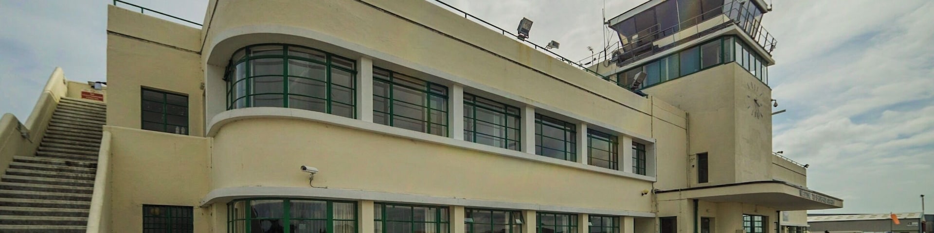 Shoreham Airport is an Art Deco terminal building, a part of a working airport. Recently used as London Airport in the series The Crown. The inside is fully decorated in the Art Deco style