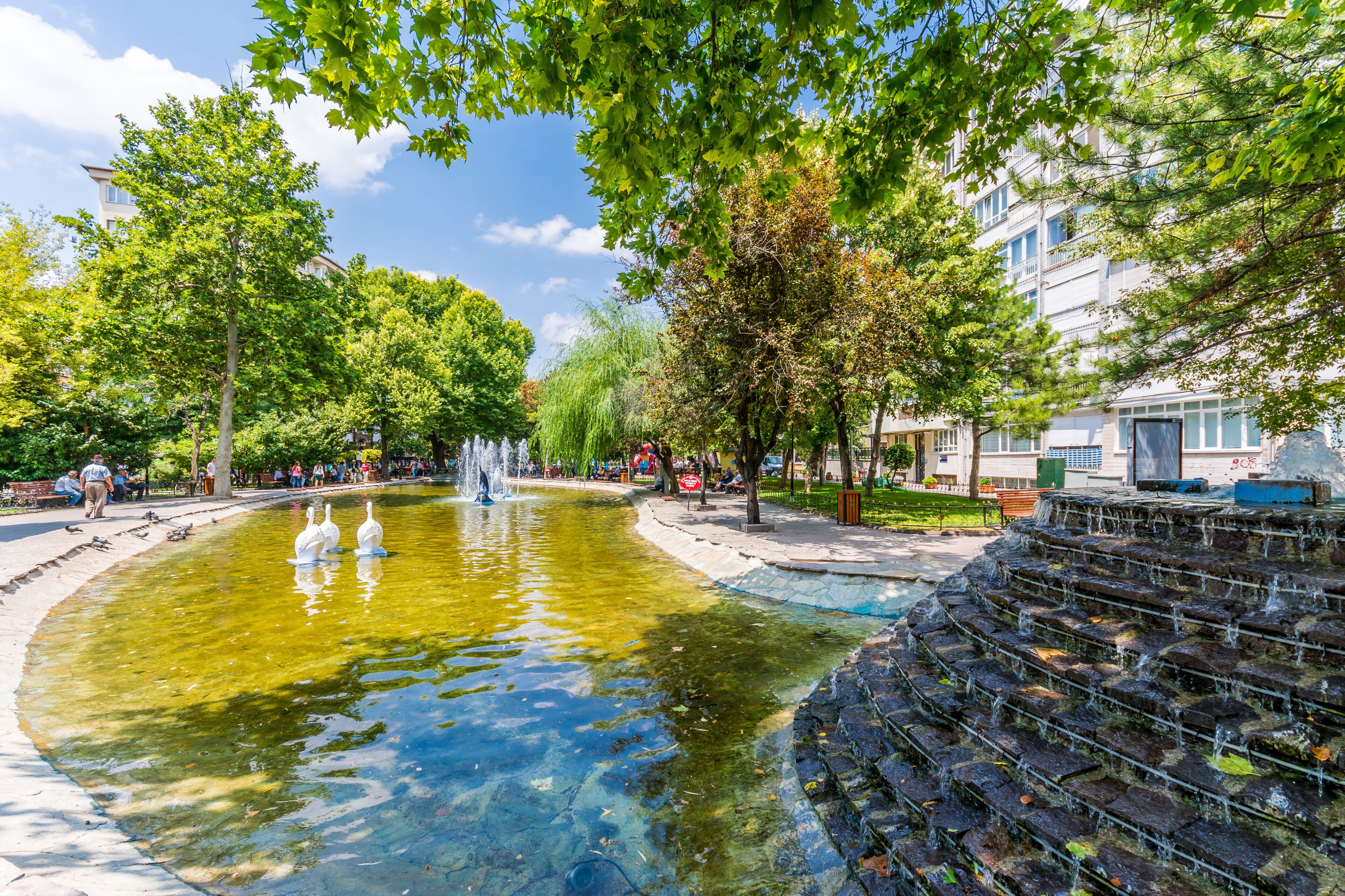 Kanalboyu street view in Eskisehir. Eskisehir City is populer tourist destination in Turkey.