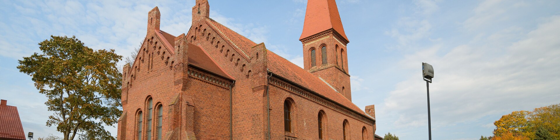 Vilkyškiai, Lithuania 2021-10-06..Vilkyškiai Evangelical Lutheran Church . The church has been restored and hosts services, community events, organ music festivals, and art exhibitions. Lithuania