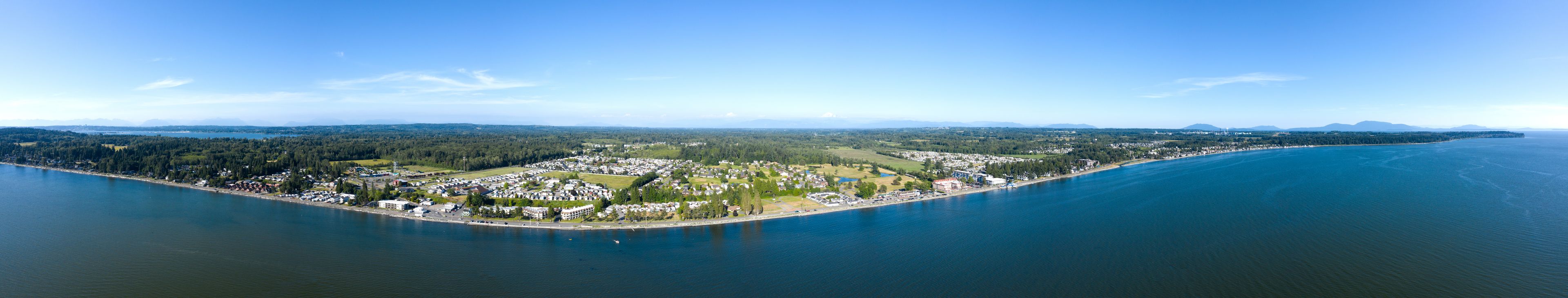 Birch Bay Washington Waterfront Aerial Panorama Beach Landscape View