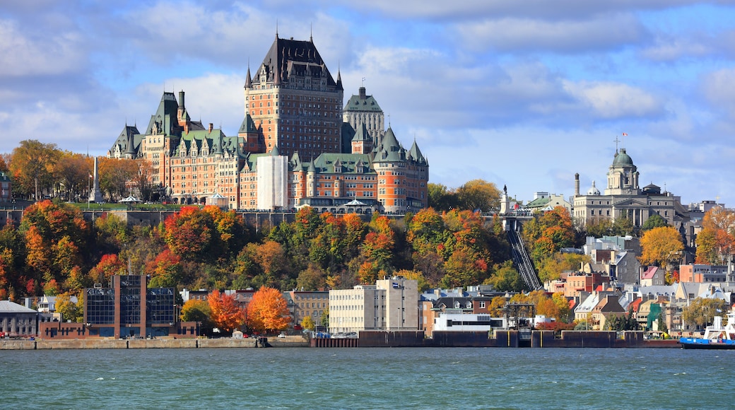 Château Frontenac , Quebec city, CANADA - October 14 , 2018 -The Château Frontenac is one of Canada's grand railway hotels built by the Canadian Pacific Railway.