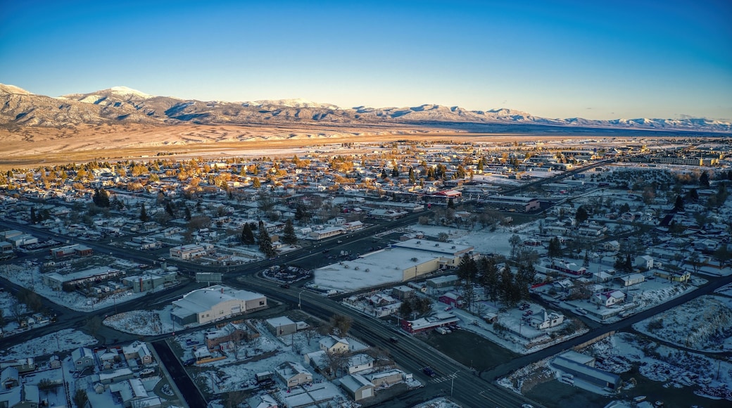Aerial View of Ely, Nevada in Winter