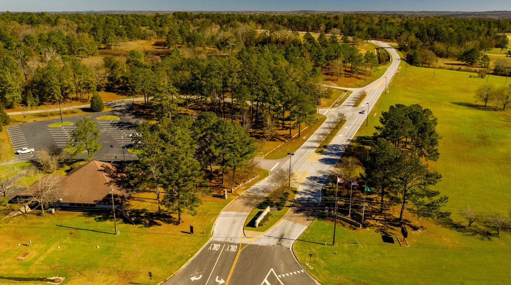 Aerial photo entrance to Lakepoint State Park Resort Eufaula Alabama USA