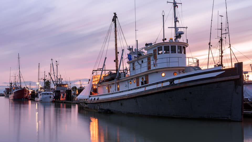 Old tugboat at Steveston Harbour in Richmond, British Columbia.