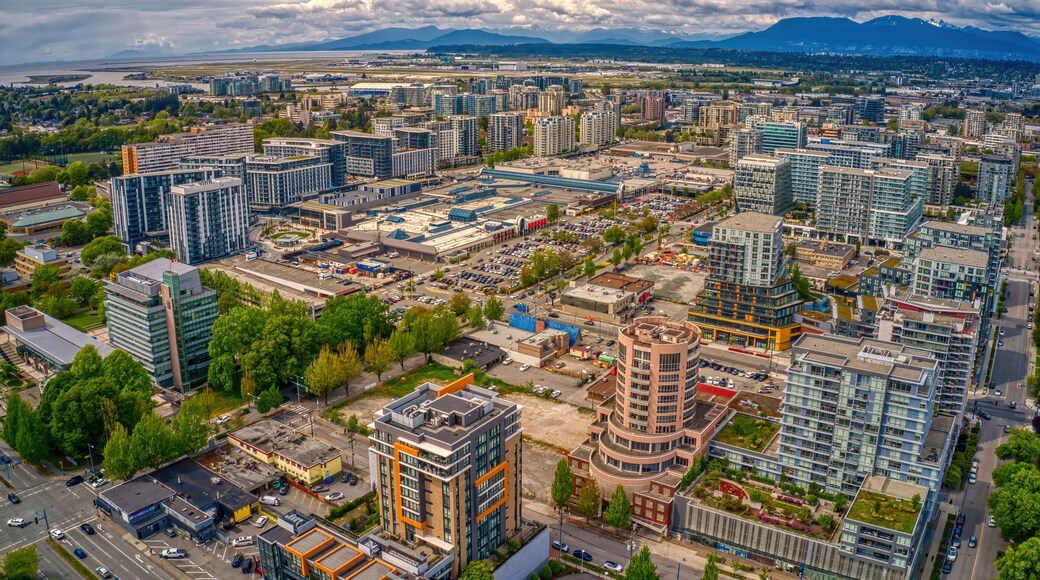 Aerial View of the Vancouver Suburb of Richmond, British Columbia during Summer