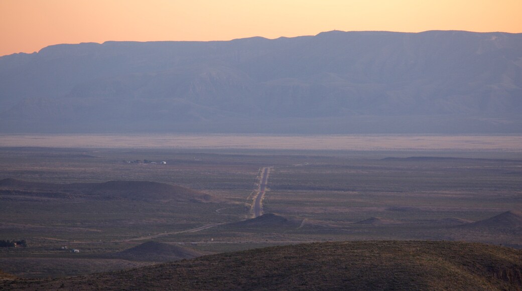 Texas Mountain Trail showing tranquil scenes and a sunset