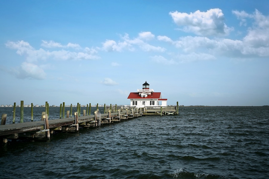 Roanoke Island Festival Park, Outerbanks NC, USA. Soft blurry background.