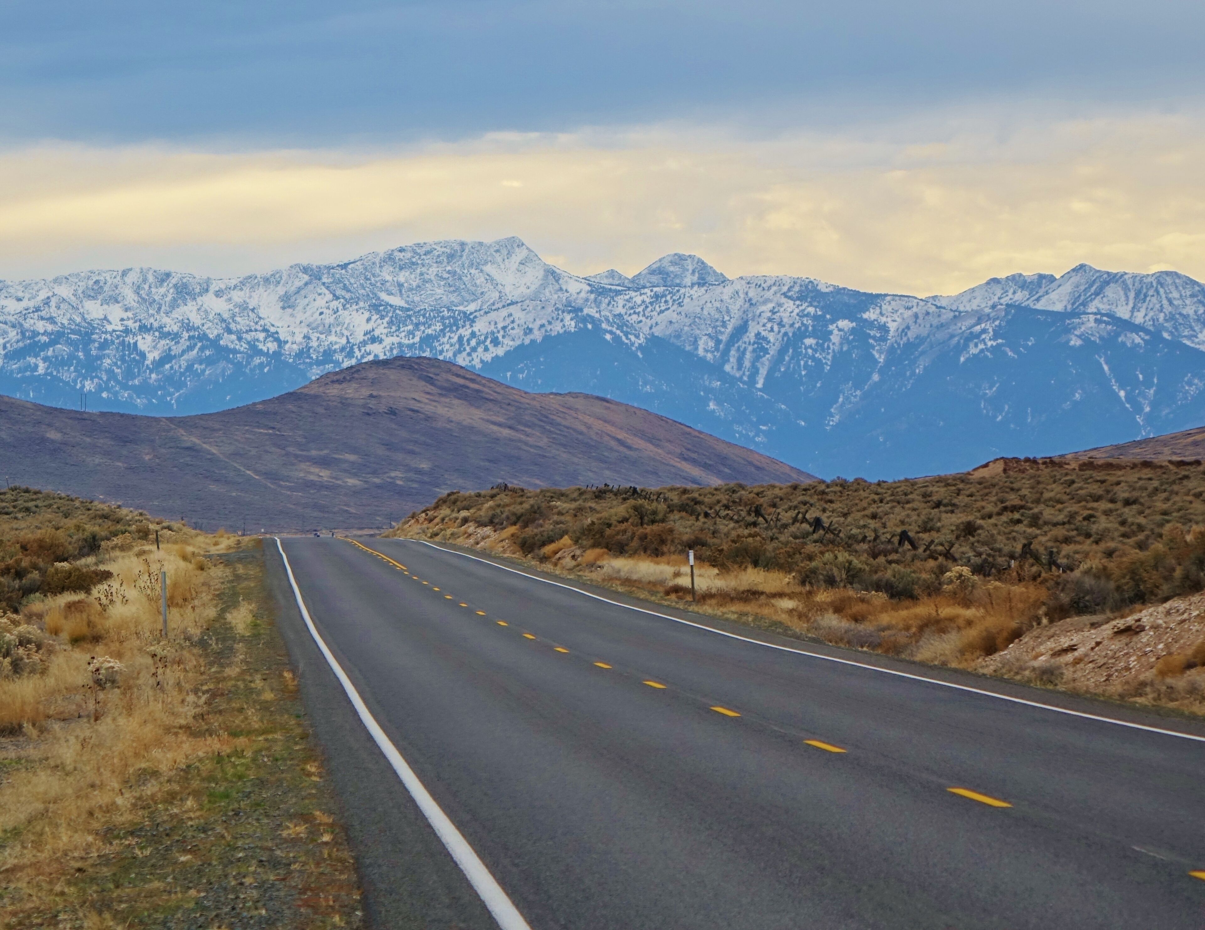 Hell's Canyon Scenic Byway as it leaves Baker City, Oregon and heads into the beautiful Wallowa Mountains this day on State Route 86.;