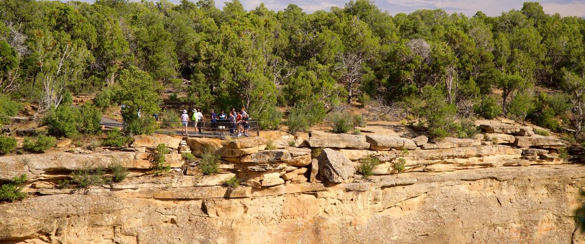 Trail of the Ancients showing views and tranquil scenes as well as a small group of people