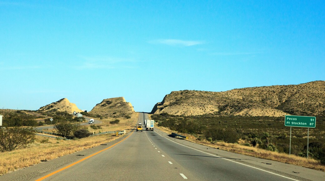 Sierra Blanca and Davis Mountains visible from Fort Stockton, Texas