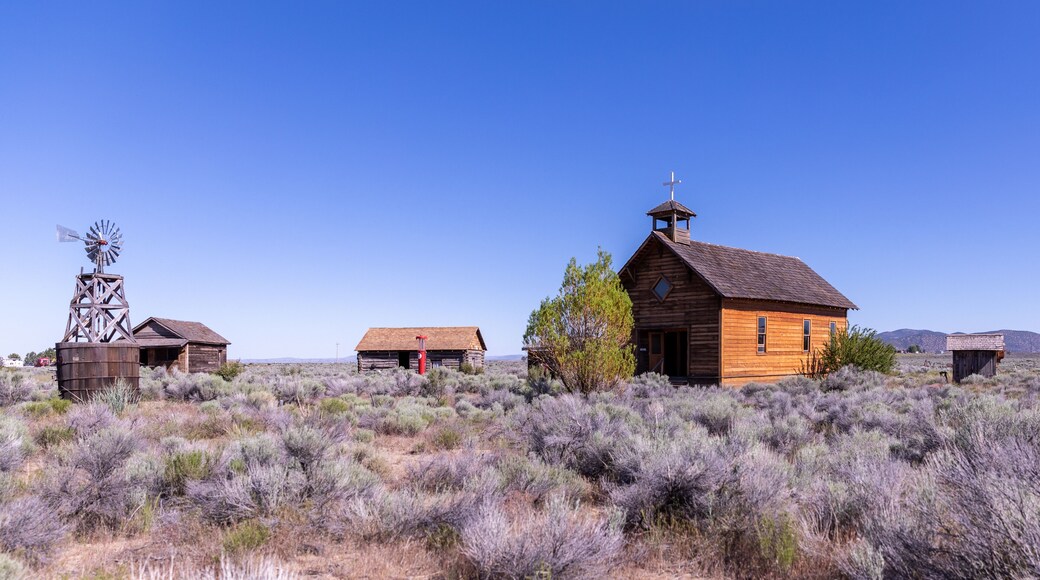 Historic buildings in a desert homestead